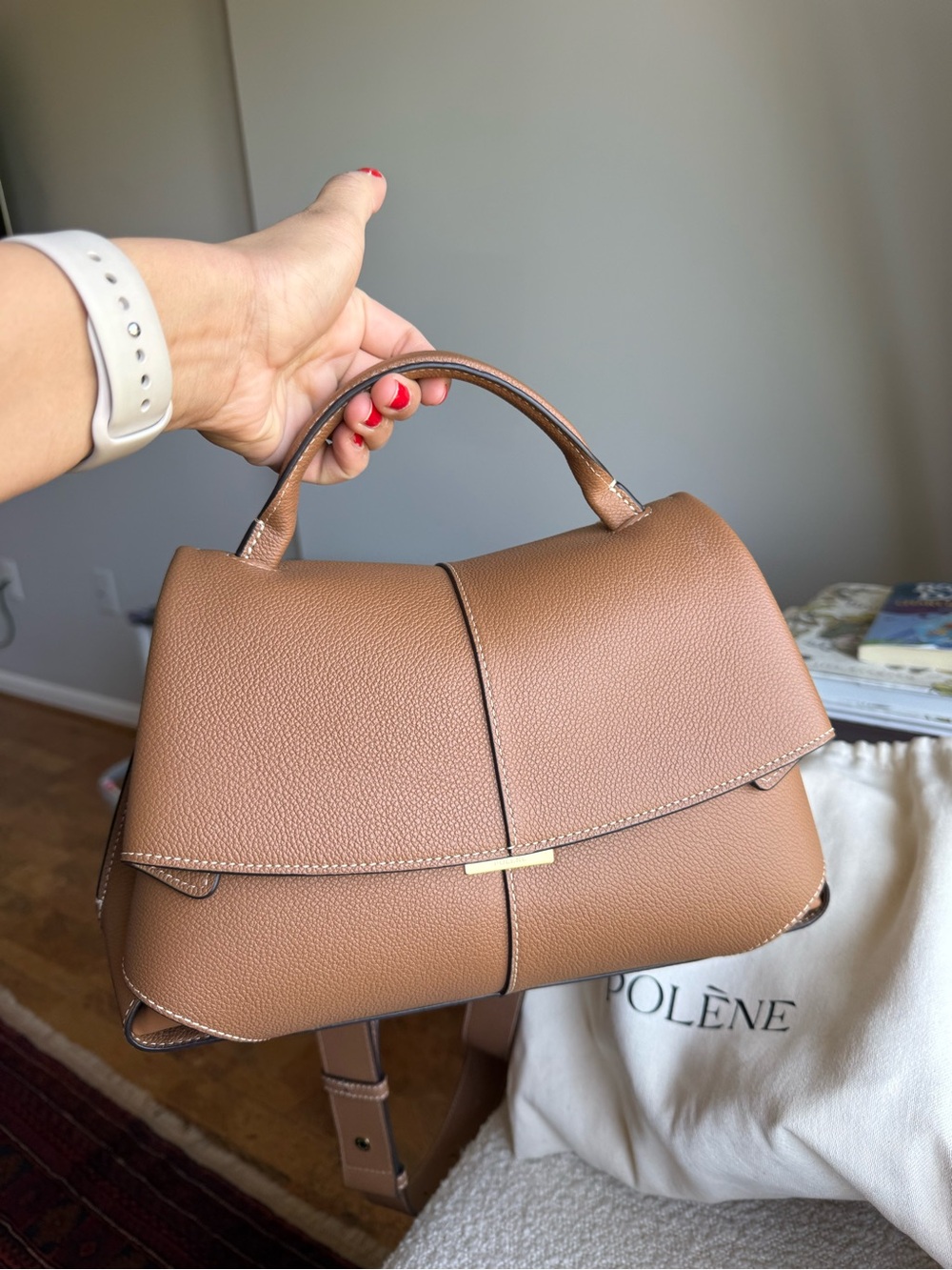 Polene Mokki bag in color Edition Textured Caramel